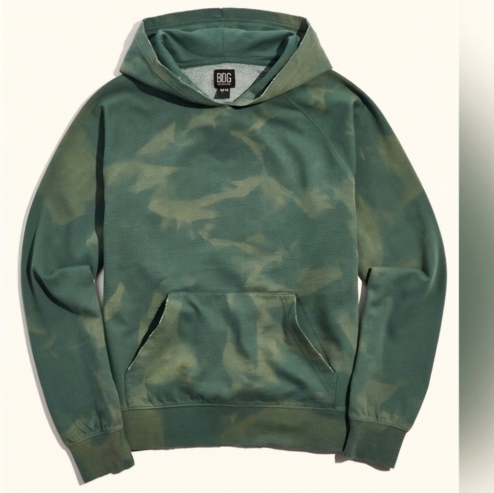 BDG Urban Outfitters Mens S Vintage Sun Bleach Washed Hoodie Sweatshirt Green